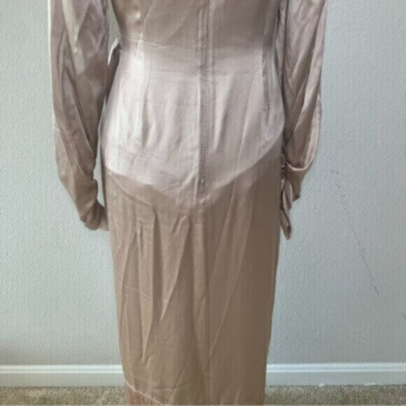 NWT Cinq A Sept Page Fringe Trim Silk Midi Wrap Dress - Picture 7 of 15